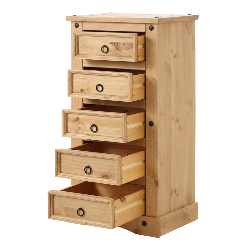 Dean Solid Wood 52cm W 5 - Drawer Chest of Drawers