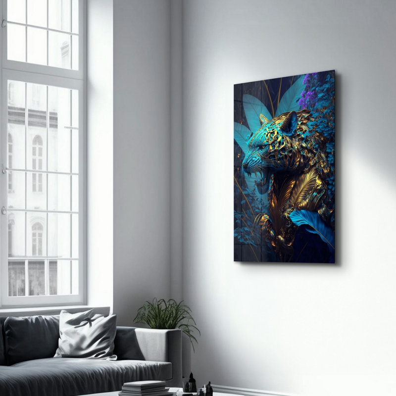 Peinture murale élégante en verre trempé 18,1 po x 28,3 po | 100% verre trempé, épaisseur: 0,16 pouce | Imprimé UV pour des couleurs éclatantes et une durabilité | Parfait pour la décoration intérieure et l'esthétique moderne