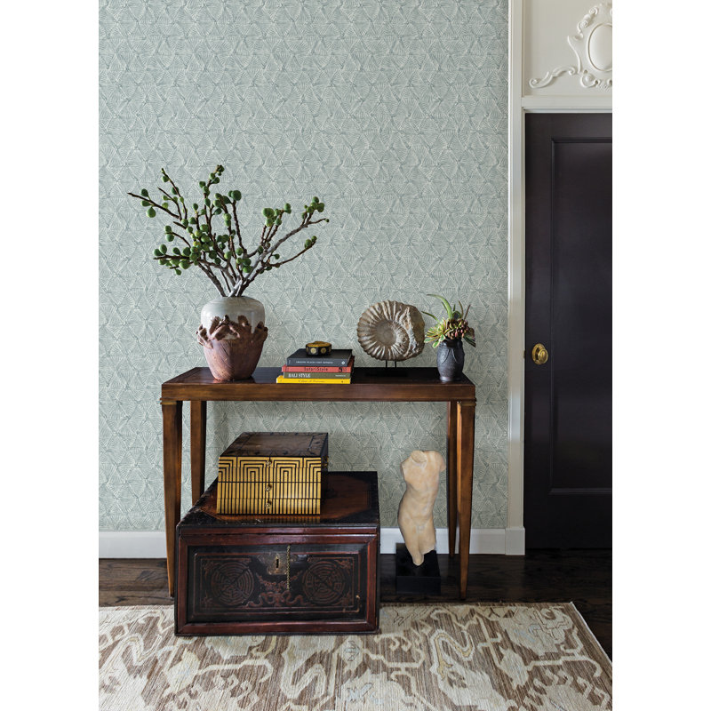 Geometric Metallic Wallpaper Roll, Slate