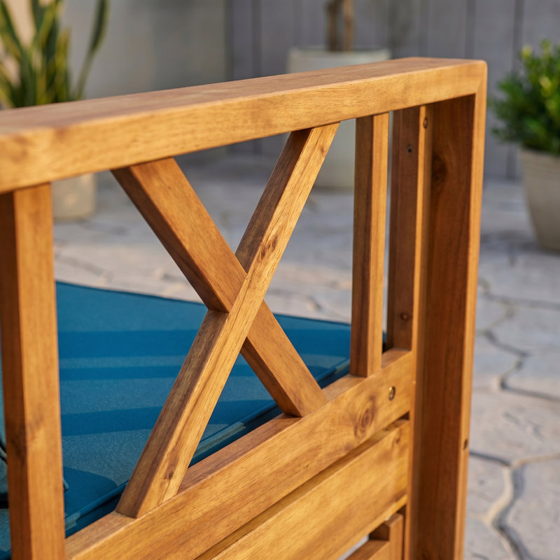 Canapé d'extérieur d'extérieur en bois d'acacia à 3 places pour le patio, Teck