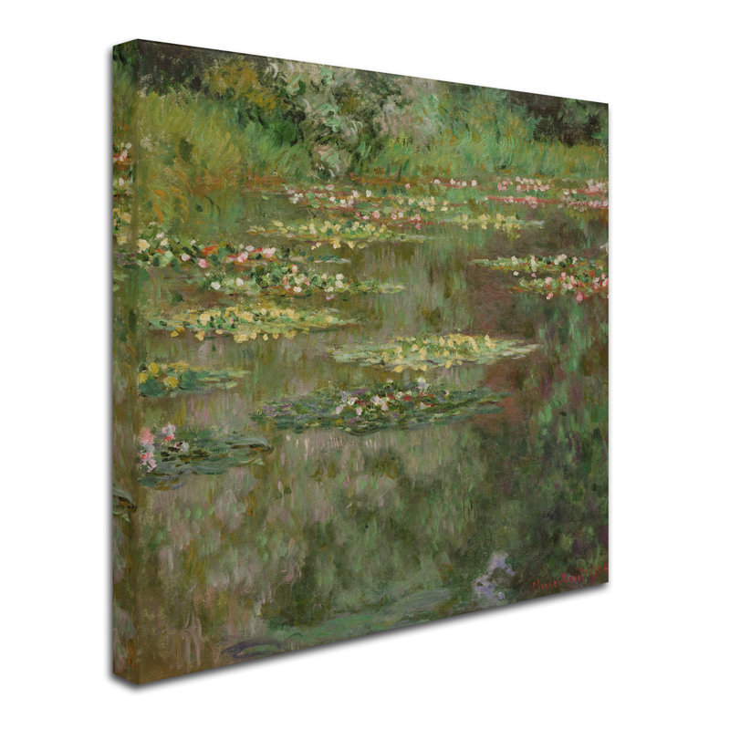 « les nymphéas (the water lily pond) » par claude monet, reproduction sur toile tendue, H 18 po x l 18 po
