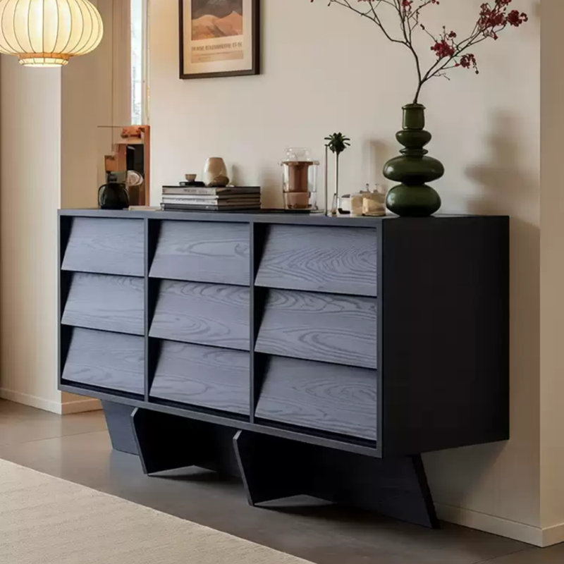Black Nine-Drawer Sideboard