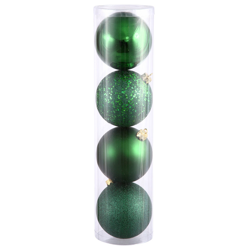 Décoration de boule décorative des Fêtes, H 4,75 po x l 4,75 po x P 4,75 po, Émeraude
