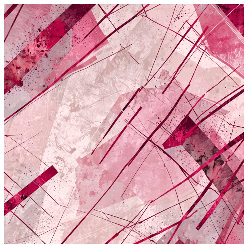 Rideaux de fenêtre à lignes abstraites roses, voilages et voilages abstraits - 1 panneau, 50" x 92" - 1 Panel, Blocage