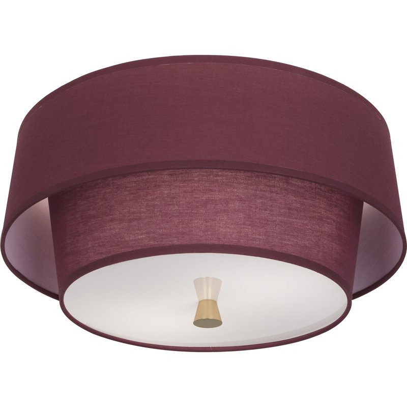 Decker Flush Mount, Vintage Wine,  Modern Brass