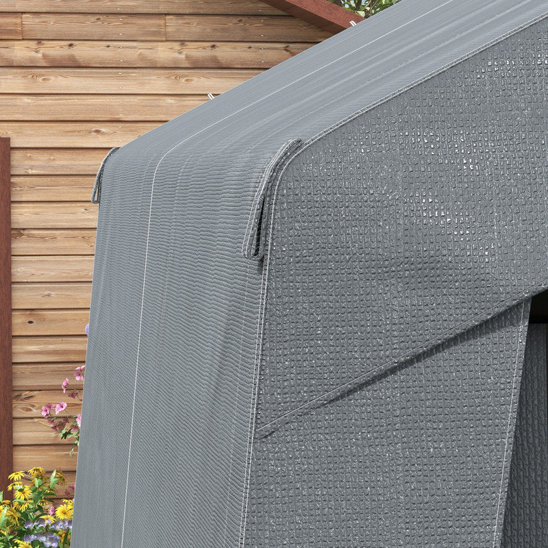 Portable Steel 3.6x2.1m Outdoor Storage Shed, Dark Grey with Window, UV & Water Resistant for Garden Organizing