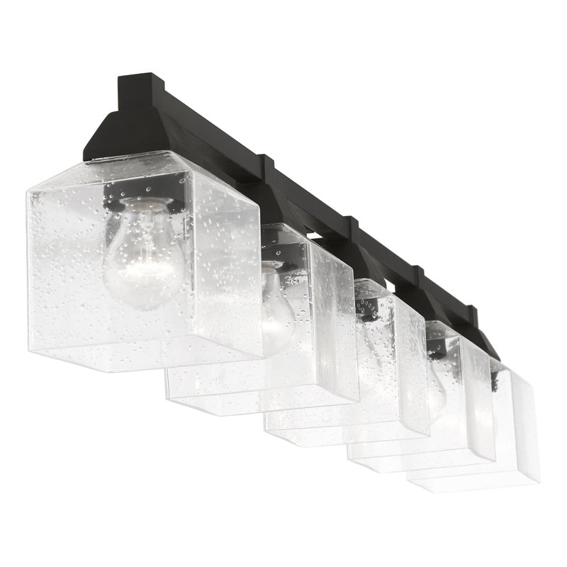 Éclairage pour salle de bain à intensité variable 5 lumières Ashanni, Noir