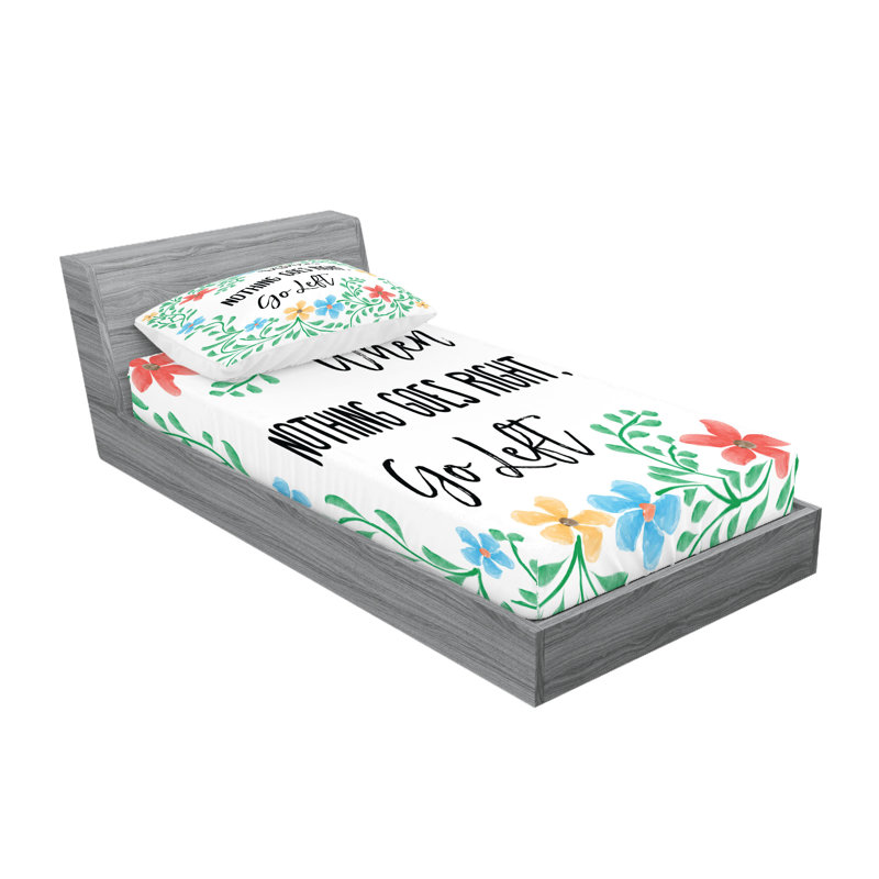 Multicolore ensemble de draps et taies décoratives Ambesonne, Ensemble de draps pour lit simple avec deux taies 