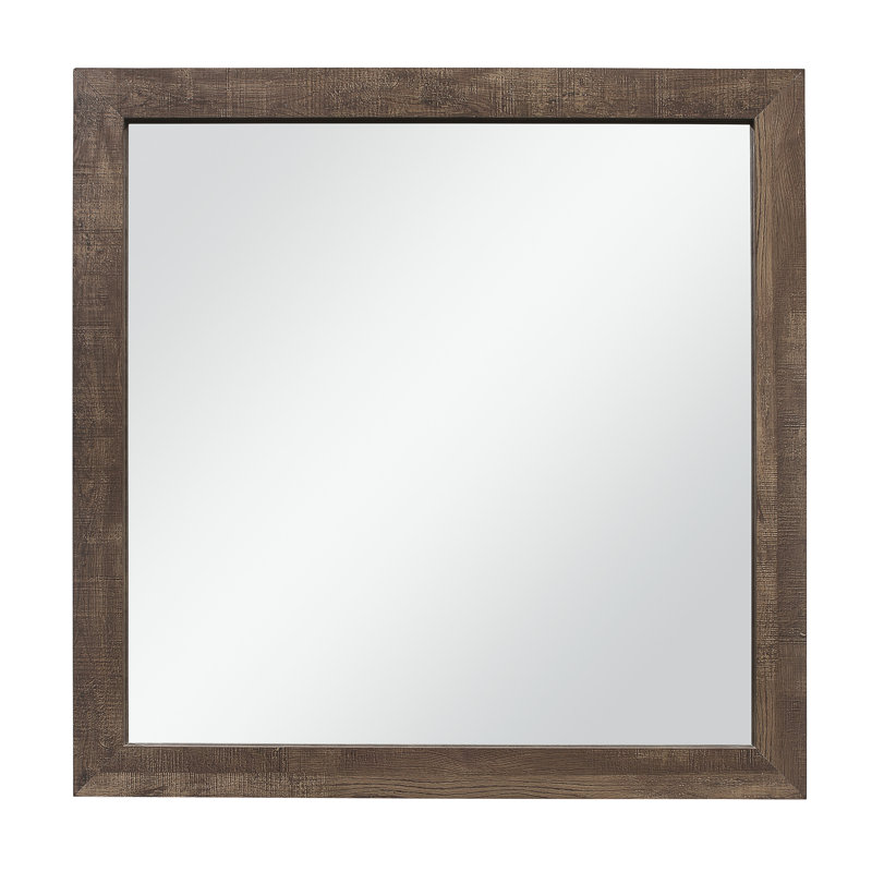 Ashilee Engineered Wood Square Dresser Mirror, Brown