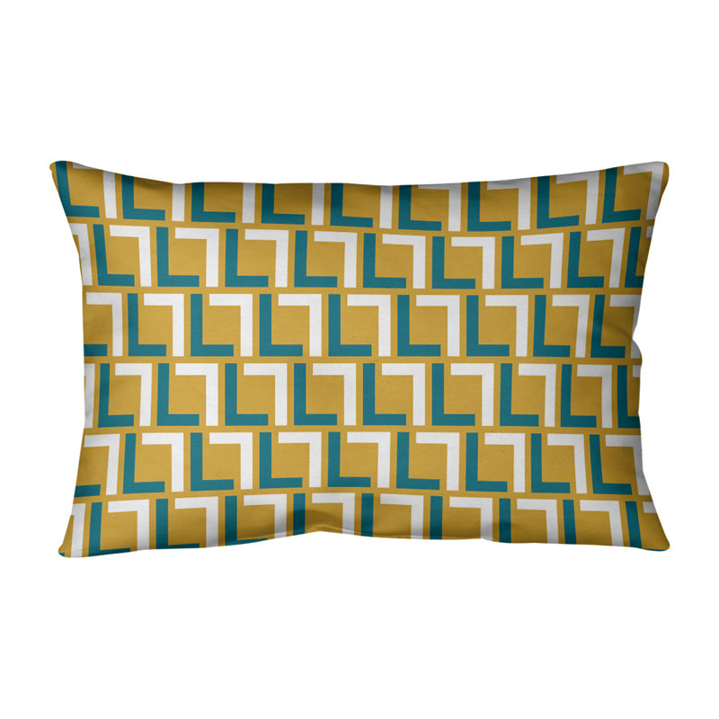 Housse de coussin rectangulaire Jacksonville Football Luxury, Polyester sergé, Noir / bleu sarcelle / or
