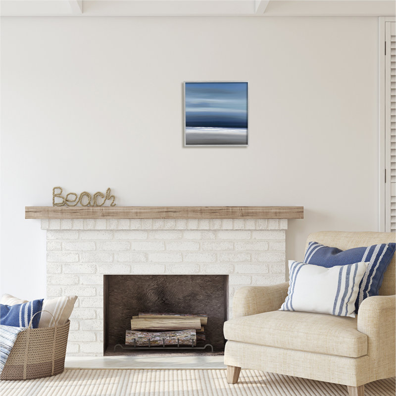«Abstract Beach Gradient» par Kelsey Hochstatter, H 17 po x l 17 po x P 1,5 po, Estampe numérique Farmhouse