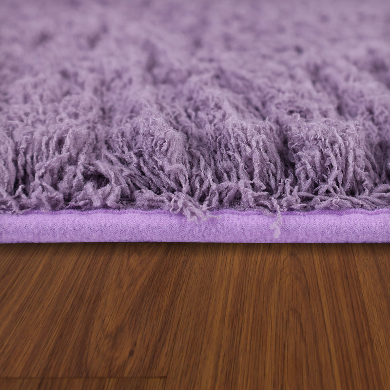 Ensemble de tapis de salle de bain mauve à poils longs 3 pièces mauve, ensembles de tapis de salle de bain à absorption d'eau rapide pour douche, meuble-lavabo et base de toilette