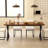 Farmhouse Dining Table For 6 People, 70.87-Inch Rectangular Wood Dining Table, Rustic Kitchen Table With Heavy Duty Metal Legs For Dining Room-1165192293-1167701541