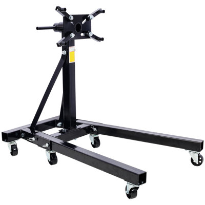 Folding Engine Stand 2000 LBS Capacity Motor Hoist 360 Degree Adjustable Mounting Head Dolly Mover Auto Repair Rebuild Jack,Black