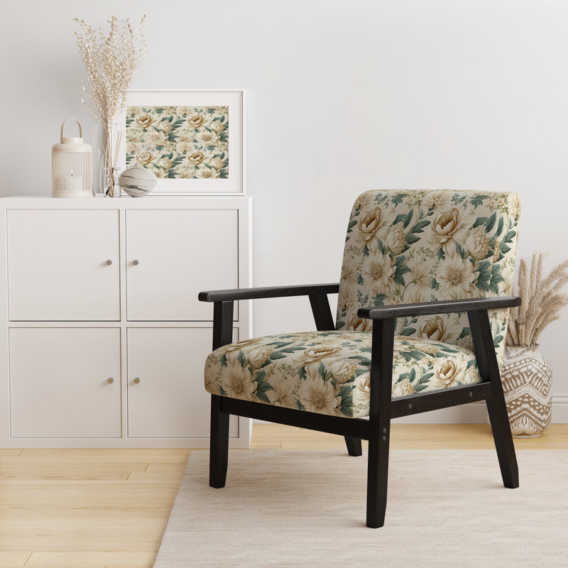 Fauteuil d'appoint rembourré antique antique beige