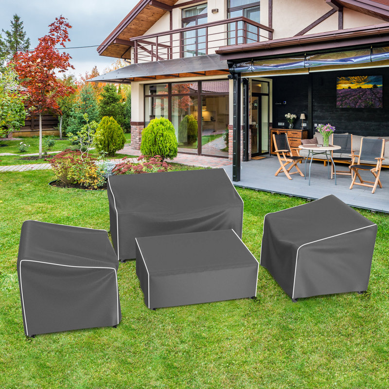 Housses de patio modulaires résistantes à l'eau, 36 po x 21 po, Gris / blanc