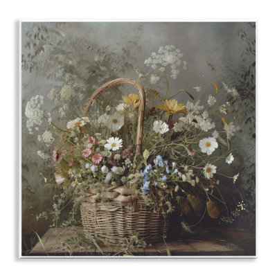 Rustic Basket with Flowers Wall Plaque, design by Lazar Studio