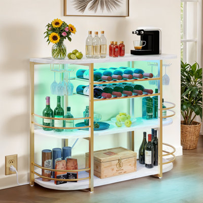 Luxury 47 Inch Bar Table with Outlet