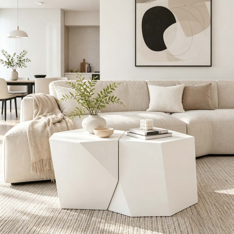Ensemble de table basse, White