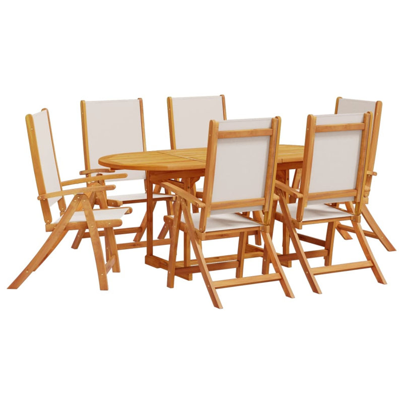 6 - Person Wood Patio Dining Set with, in Grey