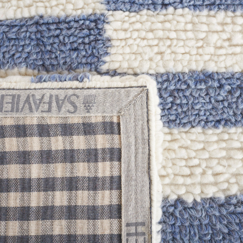 Aily Hand Tufted New Zealand Wool And Cotton With Latex Geometric Rug, Rectangle 5' x 8'
