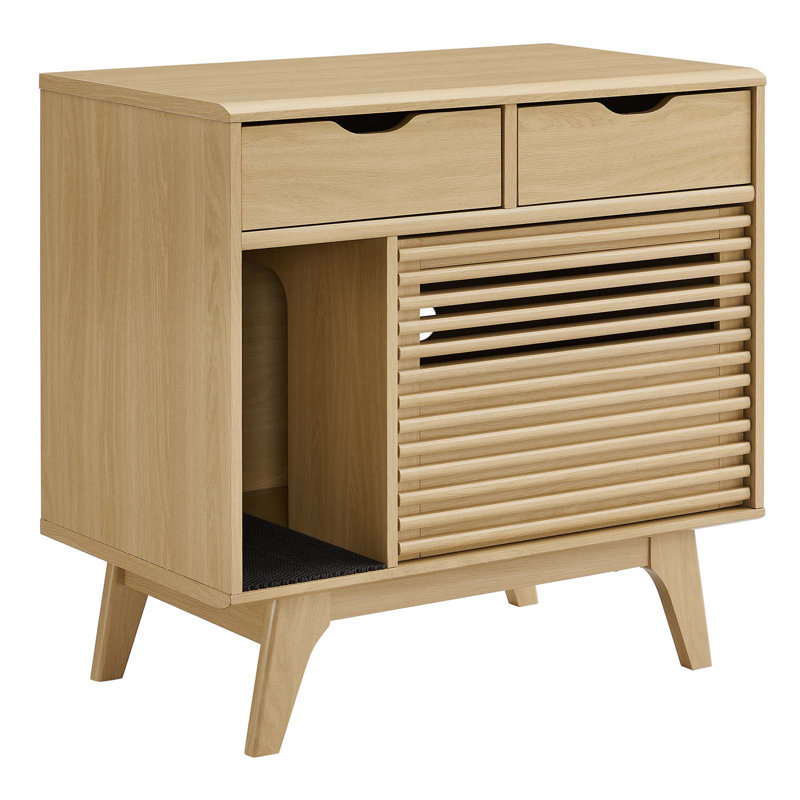 Enceinte de litière en bois Modway Render, Chêne