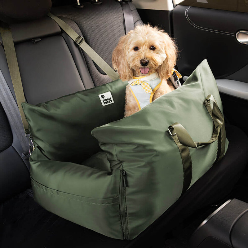  Lit voiture imperméable pour chien First Class, vert olive, Vert