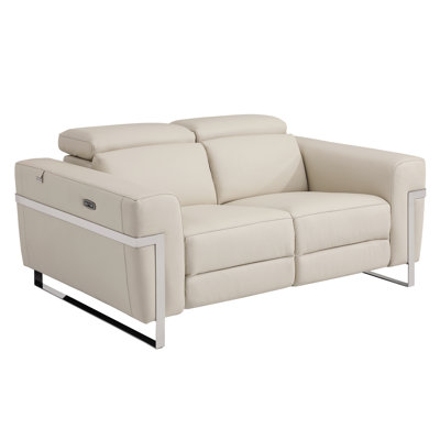 Allegan Top Grain Italian Leather Power Reclining Loveseat
