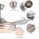 Smart Modern Chandelier Ceiling Fan with Remote Control LED Light，6 Speed/Color Temperature 3000-6000K/Reversible/Timer Setting 1H-2H