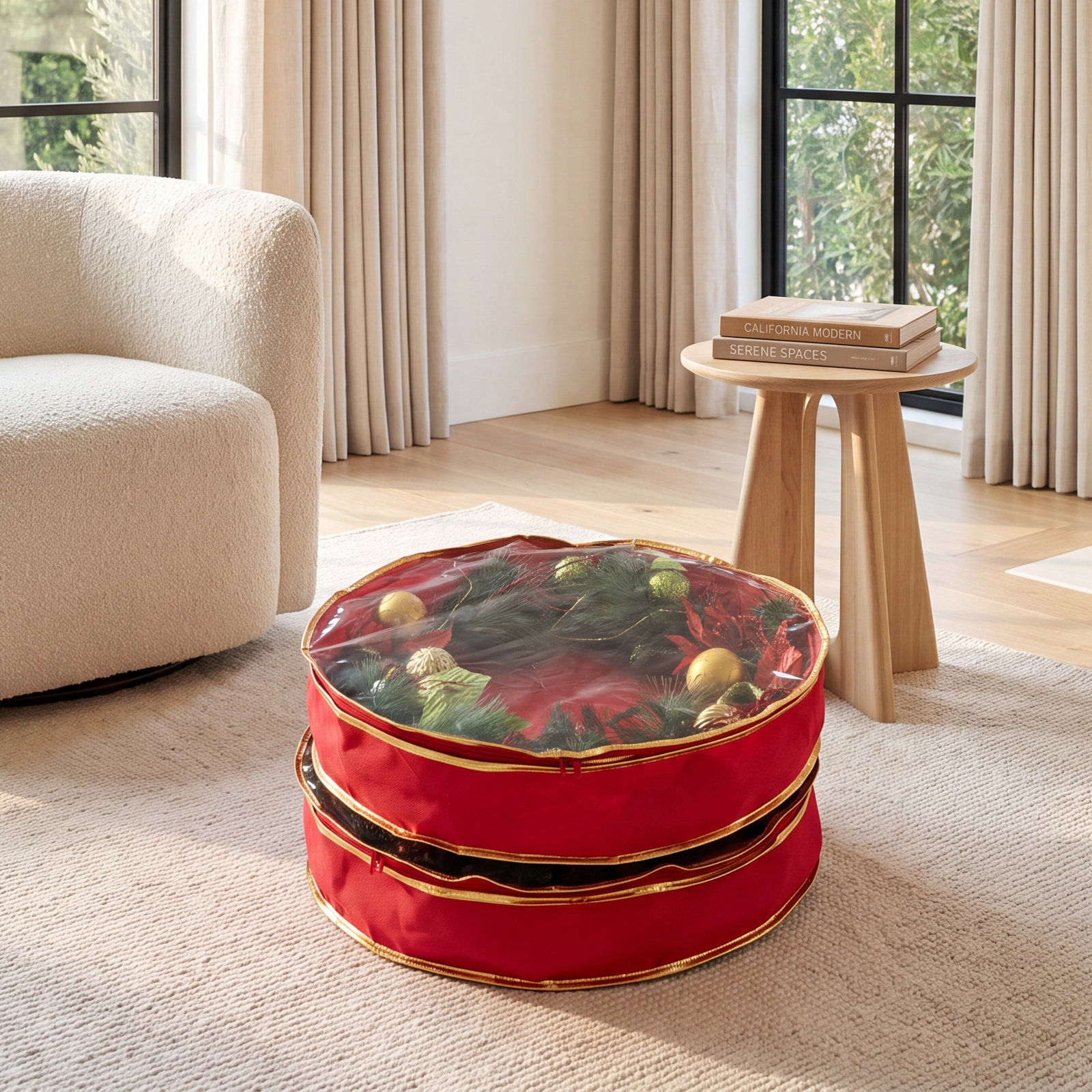 Wreath Storage Bag, 6.3" H x 24" W x 24" D
