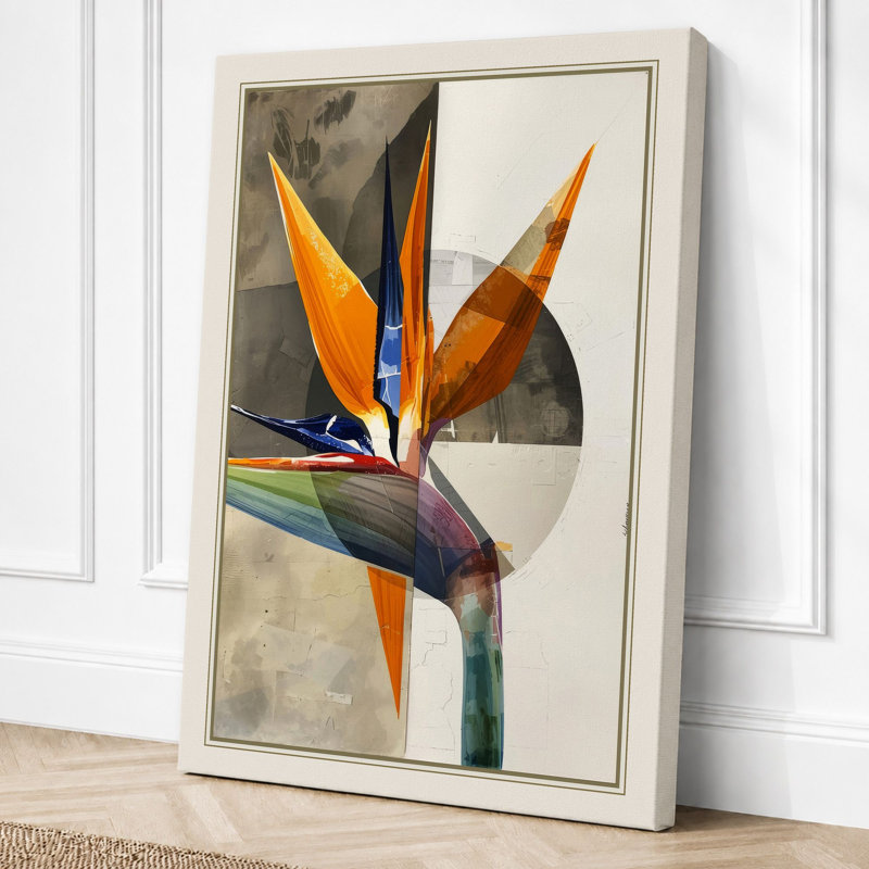 Geometric Paradise Modern - Wrapped Canvas, 30x20 - 76.2 x 50.8 cm, Cream Border