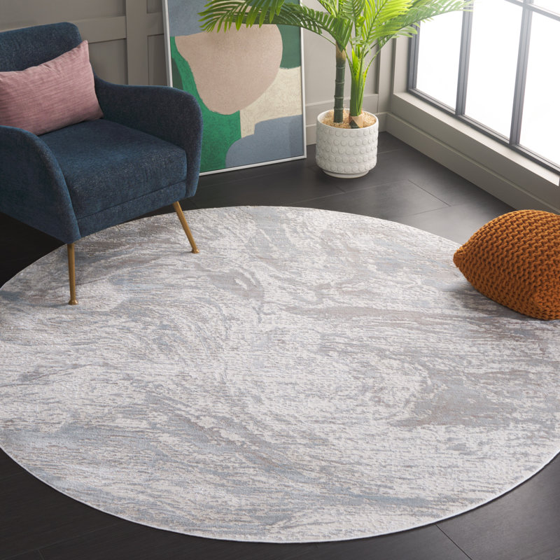 Tapis abstrait Platinum Performance, Rond 6 pi 7 po