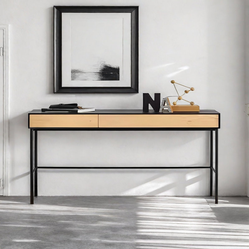 Console moderne avec 2 tiroirs, H 29,53 po x l 70,87 po x P 15,75 po