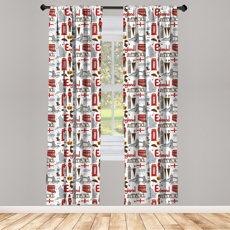 Room Darkening Sliding Panel Pair, 28" x 63", Red/White