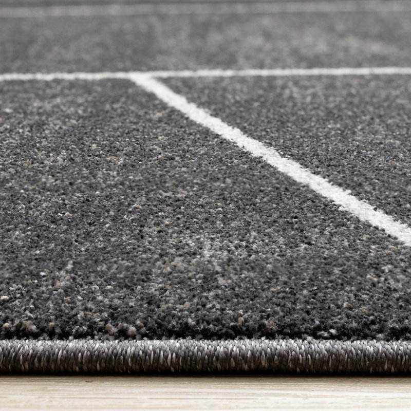 Tapis à motif géométrique uni Sereni, Rectangle 5 pi 3 po x 7 pi 7 po