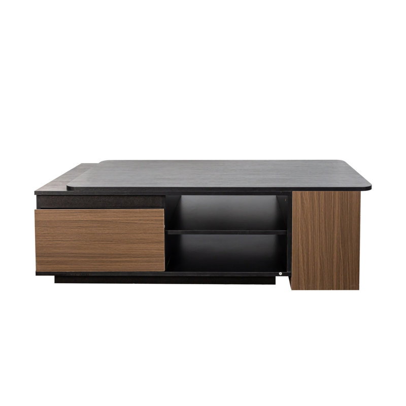 Extendable Coffee Table,  Length Adjustable Wood Coffee Table with 2 Storage Drawers for Living Room, Large Long Rectangular Centre Table