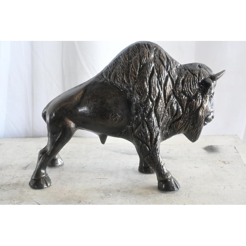 Statue de bison américain en aluminium 23 po x 8 po x H 16 po