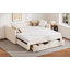 Structure de lit de jour extensible simple rembourrée avec lit gigogne-774200037