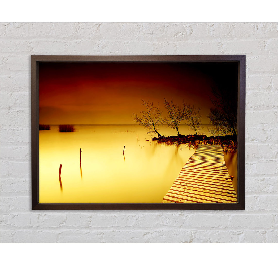 Mystical Boardwalk Gelb - Einzelner Bilderrahmen Kunstdrucke auf Leinwand