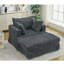 Fauteuil en velours côtelé avec repose-pieds-1496291000
