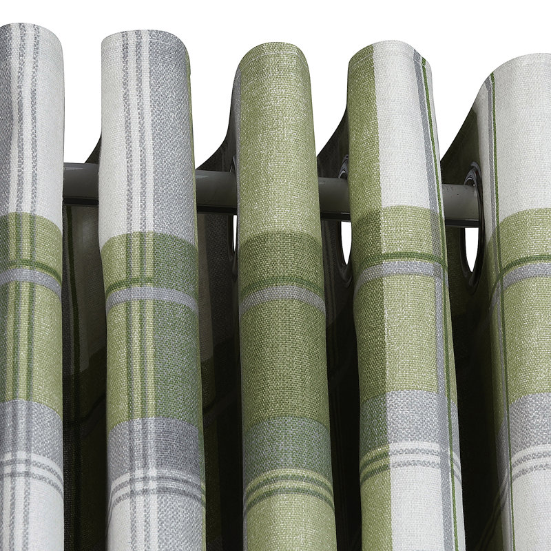 Cotton Sheer Curtain Pair, Green, Width 168 x Drop 183 cm