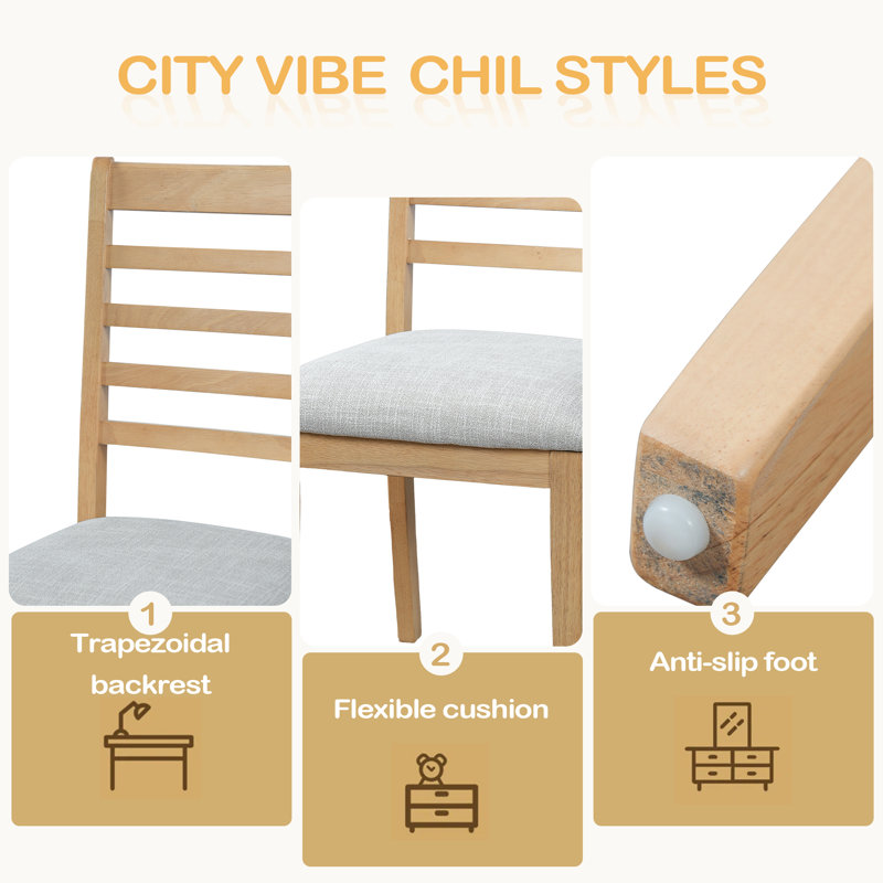 Ensemble de table de salle à manger extensible 7 pièces, table de ferme avec rallonge 18 ", table de cuisine rustique en bois 78" et chaises rembourrées 6 pièces
