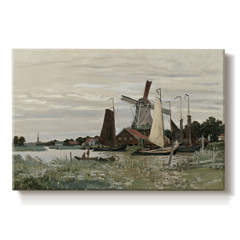 Windmill at Zaandam-Claude Monet-Gallery Wrapped Canvas-1871, 8 x 12