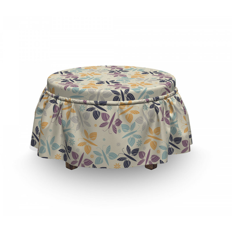 Housse pour repose-pieds abstraite printemps