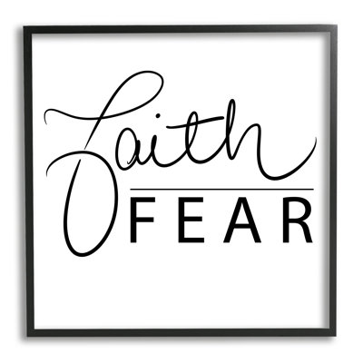 " Faith Over Fear Motto Minimal Clean Typography "