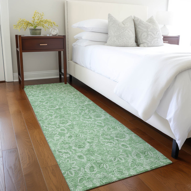 Washable Floral Indoor / Outdoor Rug, Runner 2'3" x 7'6"