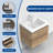 24-Inch Wall-Mounted Floating Bath Vanity In Natural Oak With Single White Solid Surface Sink Top-118966883