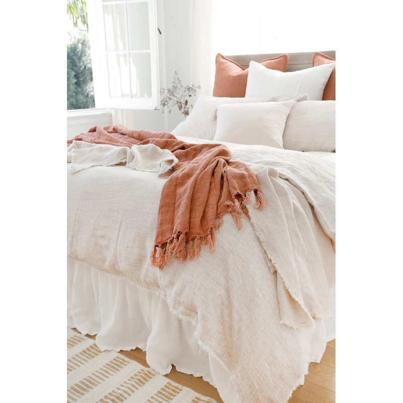 Logan Linen Duvet Cover, King, Terra Cotta