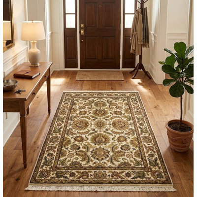 Tapis crème crème 4 x 6 Agra Jaipur