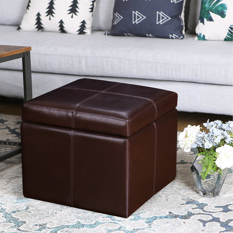 Lacoste Faux Leather Ottoman